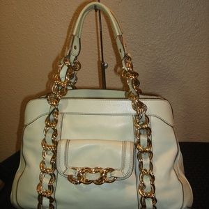 Anya Hindmarch Off-White Leather Kiss-Lock Satchel